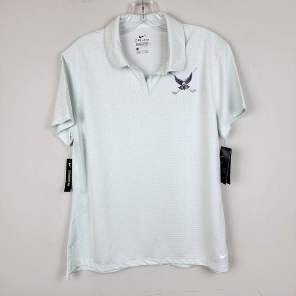 Nike Women's Standard Fit DRI-FIT Green Short Sleeves Golf Polo T-Shirt Size L - Picture 1 of 12
